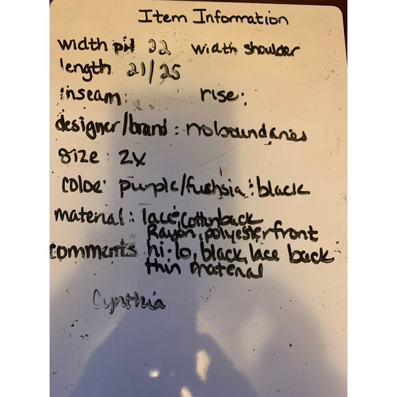 ๐ 2/$20 ๐ Fuchsia Thin Long Sleeve Hi-Lo Sweater with Black Lace Back 2x - Picture 6 of 6